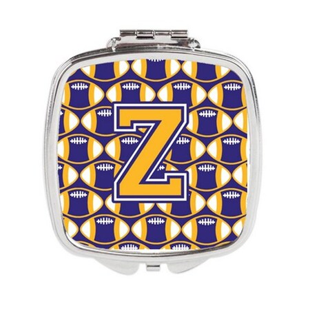 Carolines Treasures Letter Z Football Purple and Gold Compact Mirror CJ1064-ZSCM